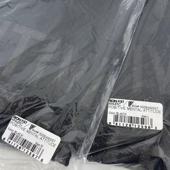 IRON Fist Athletic Positive Mental Attitude Black Tee Short Sleeve Shirt Large - Picture 3 of 4